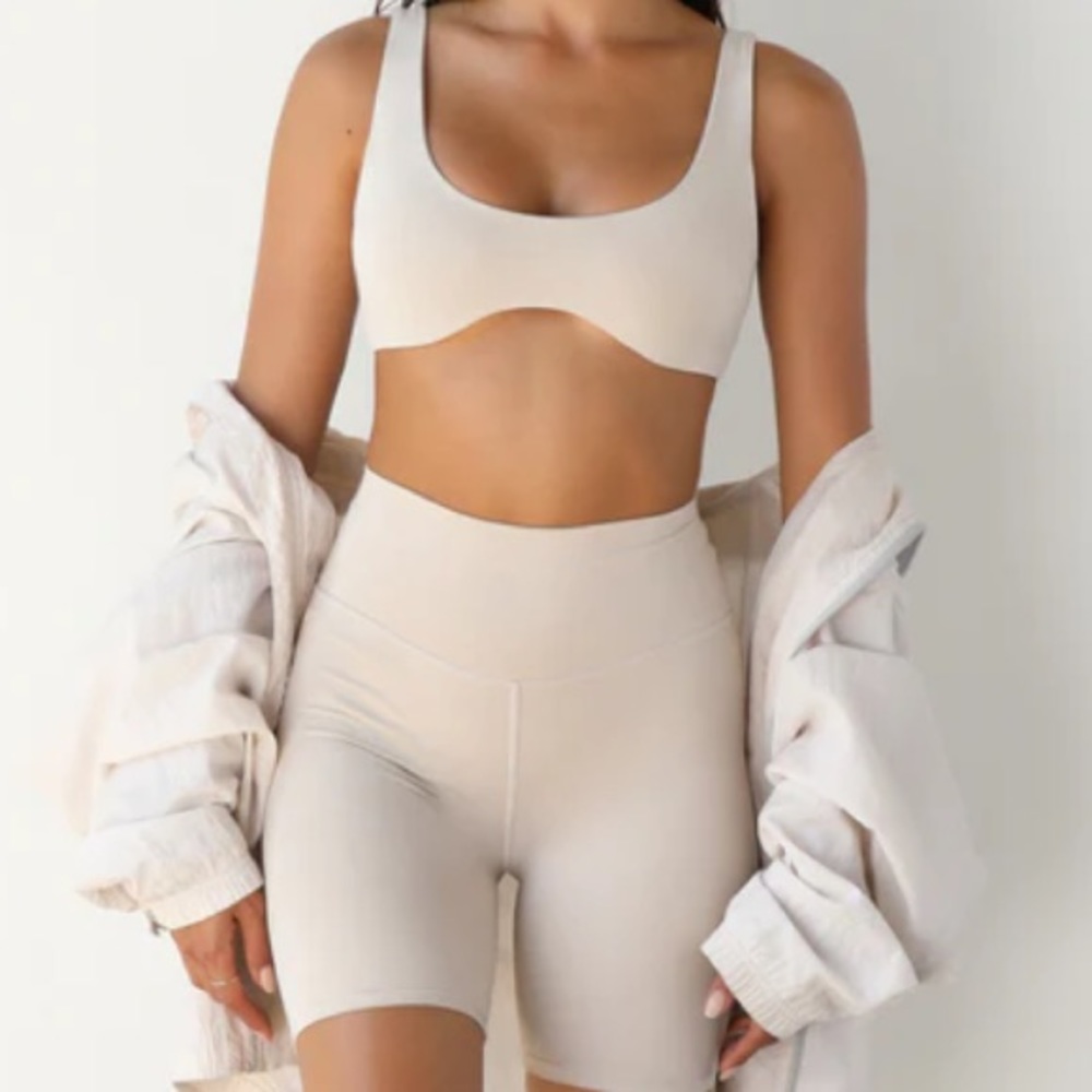 Joah brown contour bra and biker short